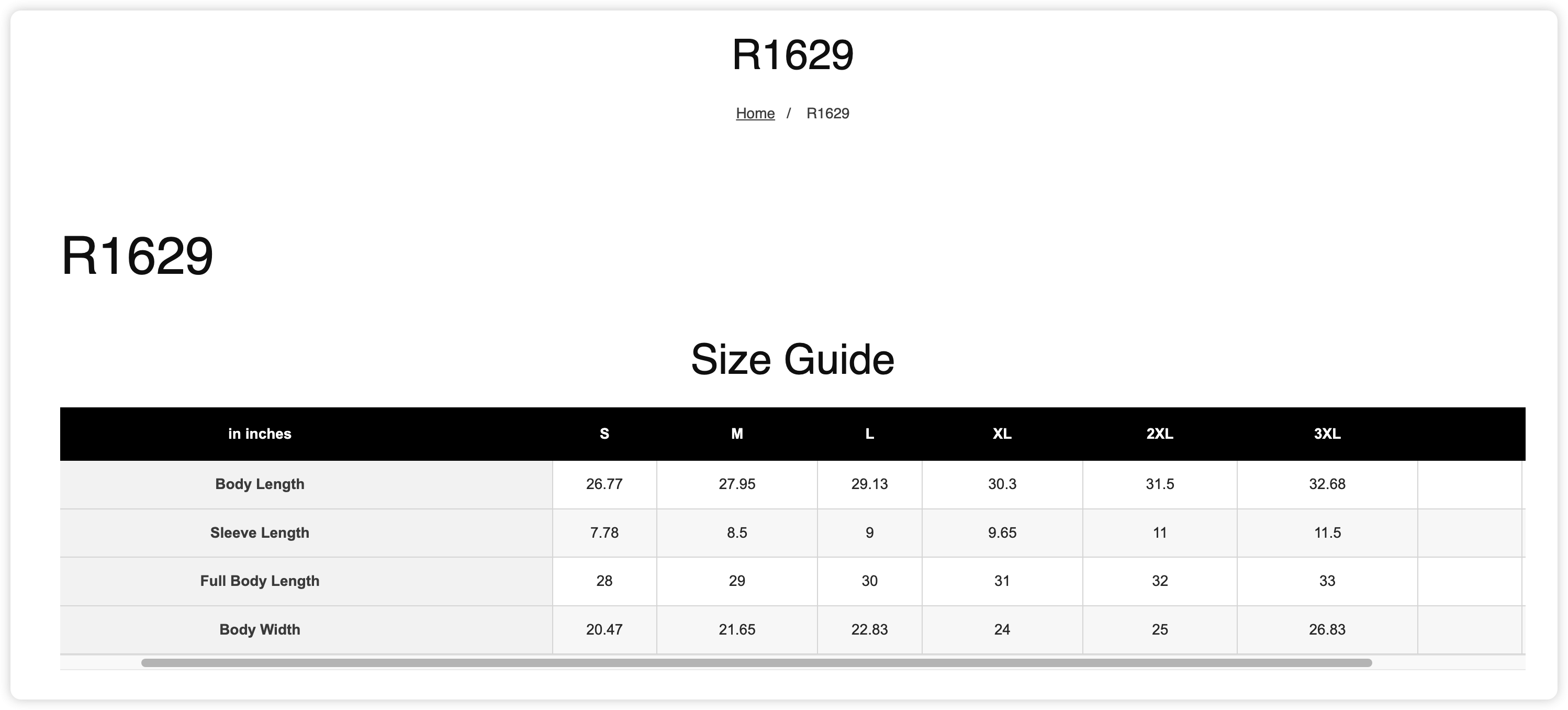 Size Guide
