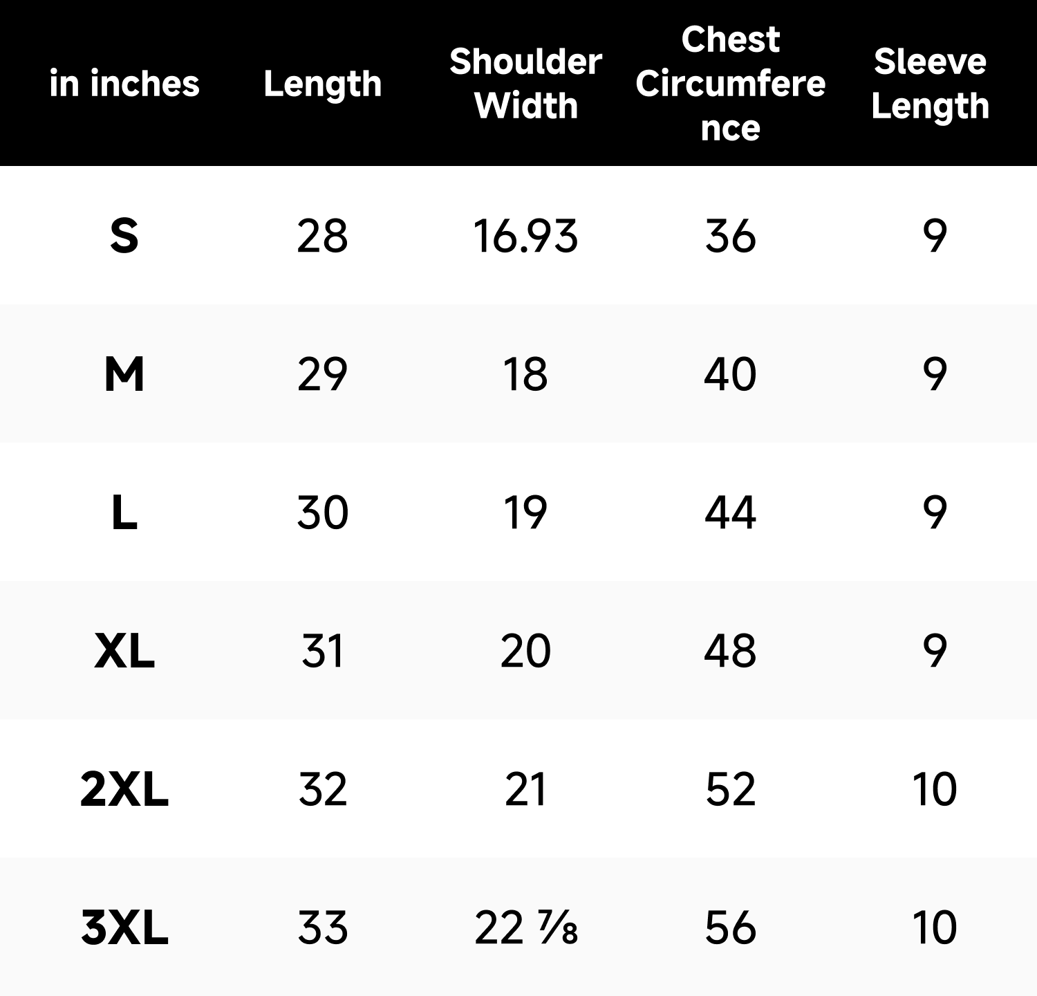 Size Guide